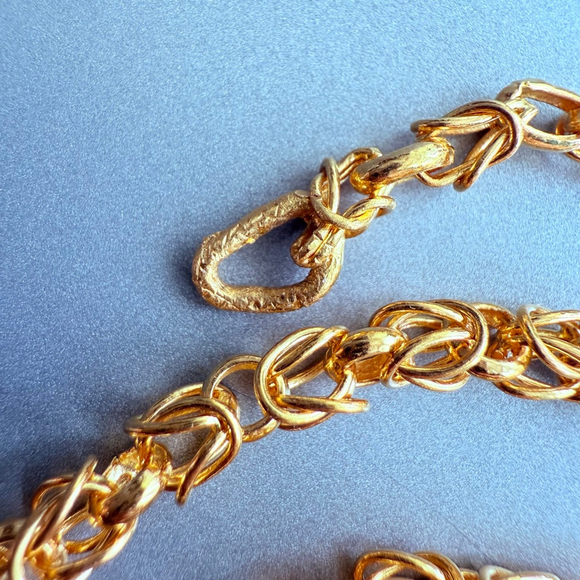 Estate Pure 9999 24k Solid Yellow Gold 4mm Byzantine Chain Link Necklace 20.5” - Picture 5 of 7